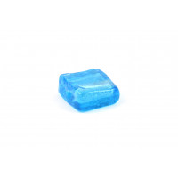 Verre carré plat bleu ''foil'' argent de 15mm